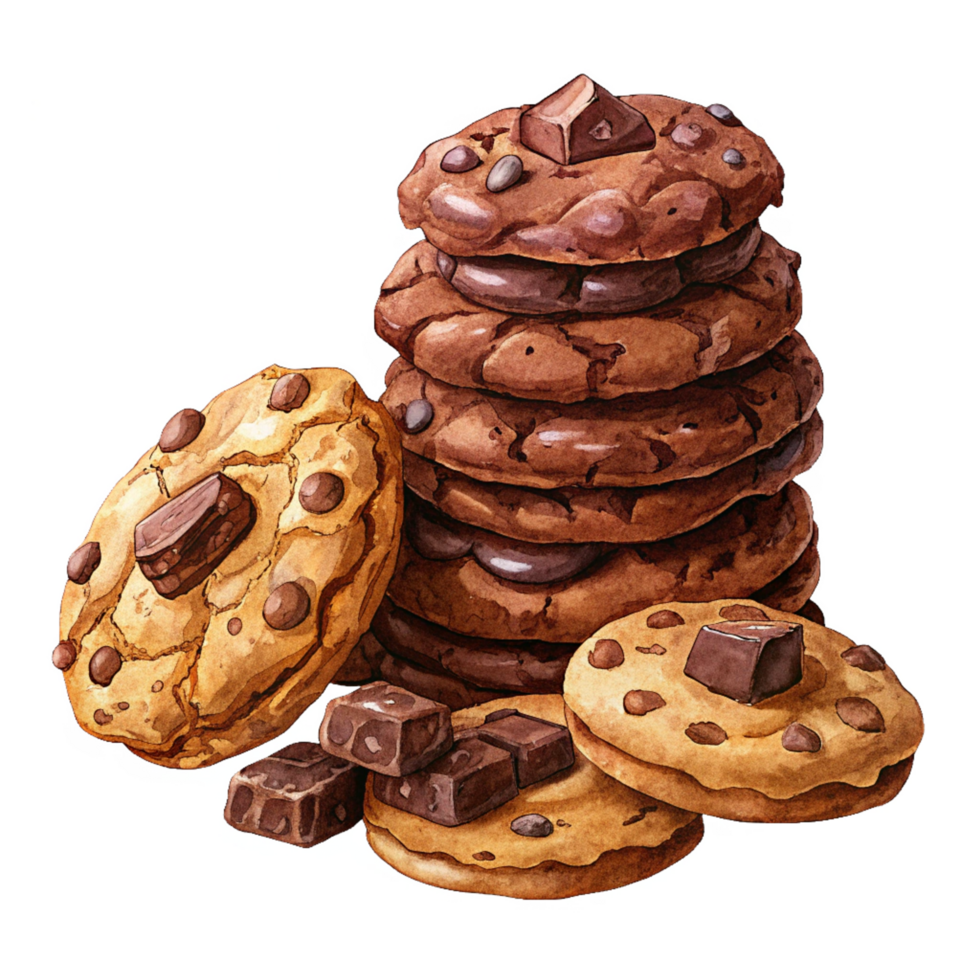 Heap of Cookies and Chocolate Illustration png