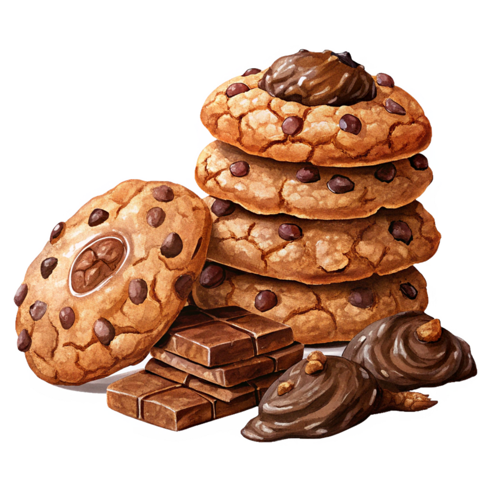 Heap of Cookies and Chocolate Artwork png