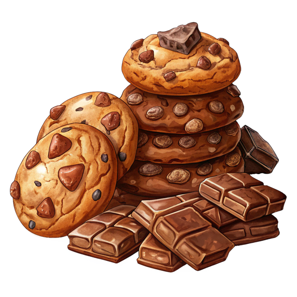 Heap of Cookies and Chocolate Design png
