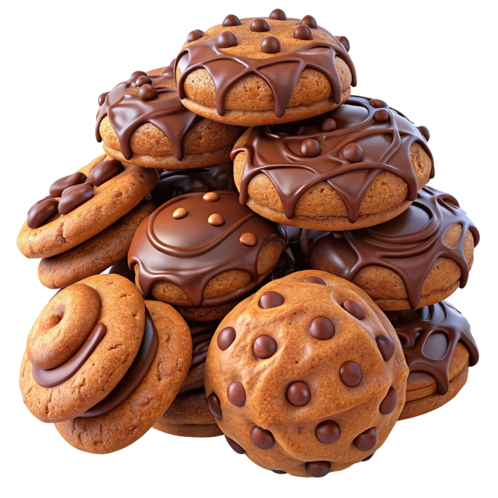 Heap of Cookies and Chocolates Render png