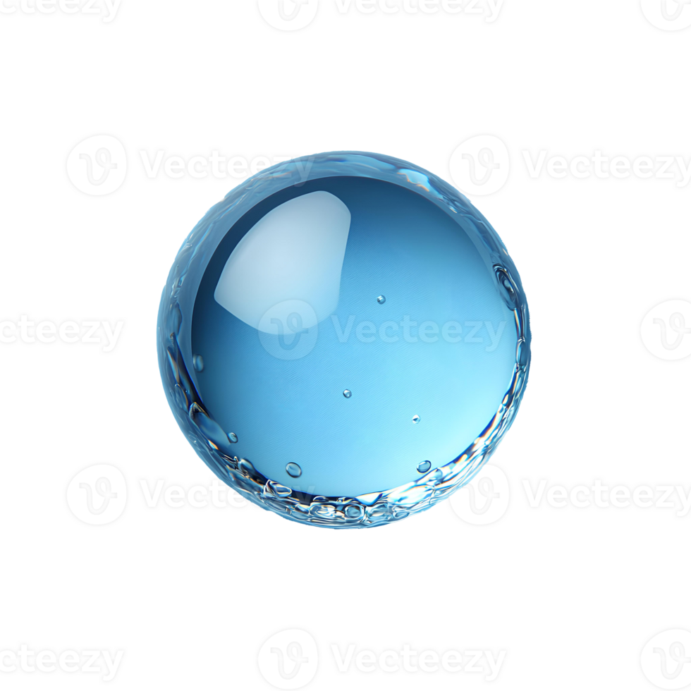 drop of water. Blue water drop top view. Water drop for skin hydration and skincare concept of organic and plant based ingredients. Water splash for skin hydration png