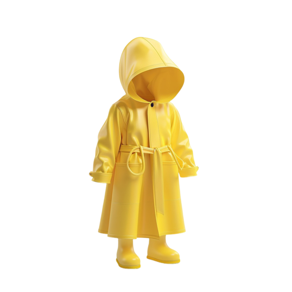 Fashionable Yellow Raincoat with No Transparent Background png
