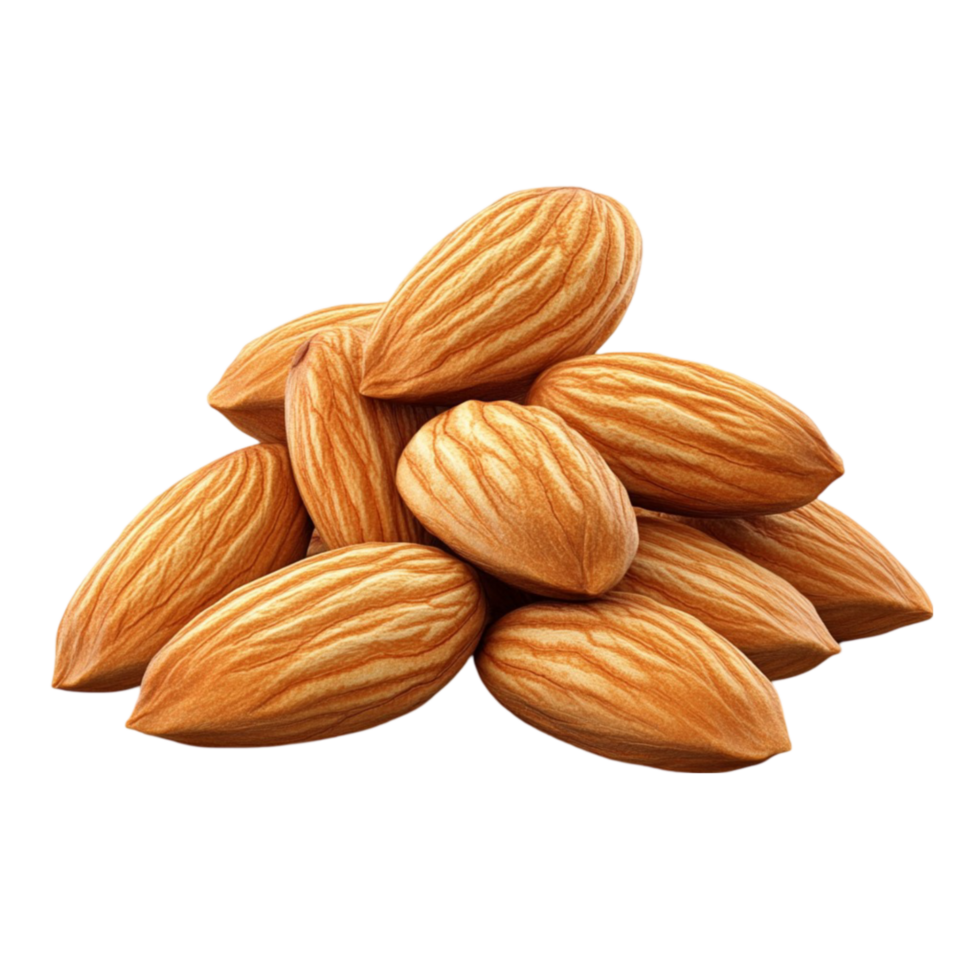 Raw Almonds Isolated Transparent Background. png