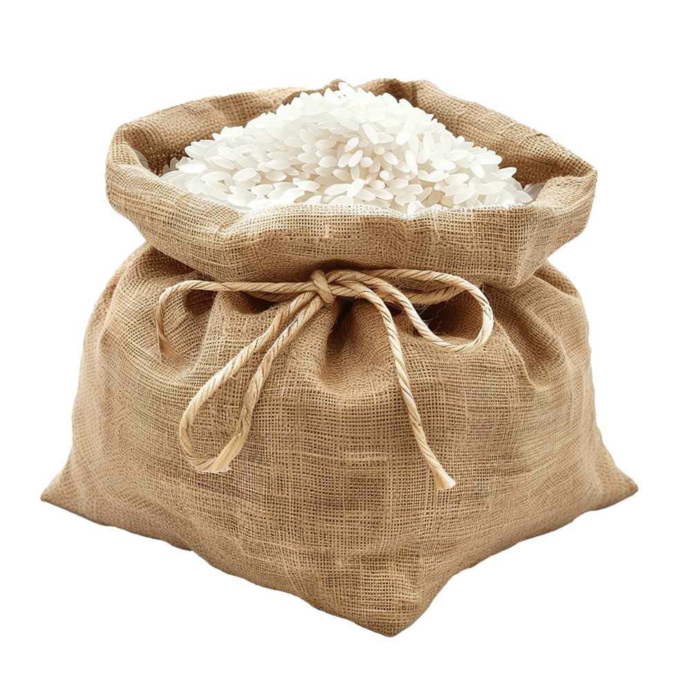 Rice in a bag isolated on transparent background png
