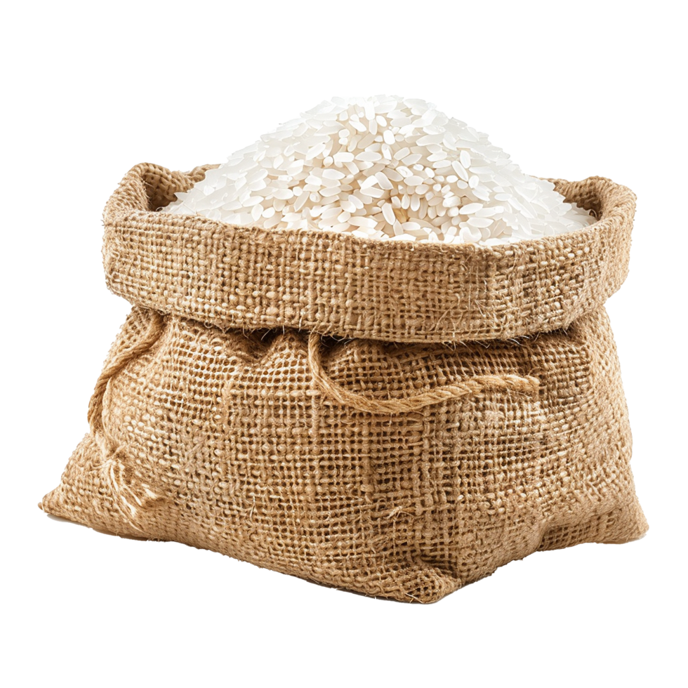 Rice in a bag isolated on transparent background png