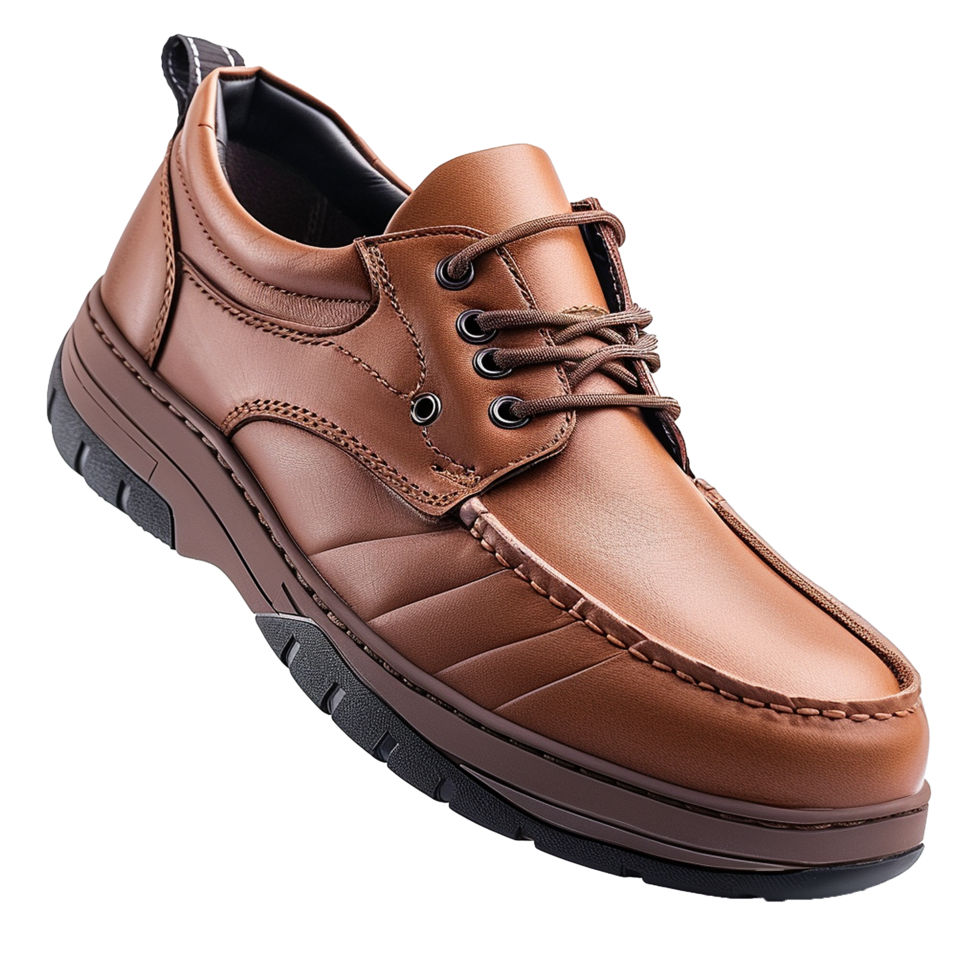 Men's leisure leather shoe isolated on transparent background png