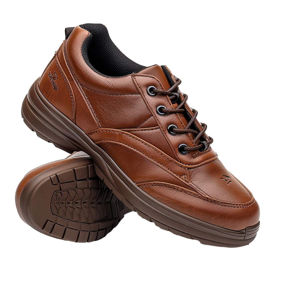 Men's leisure leather shoe isolated on transparent background png