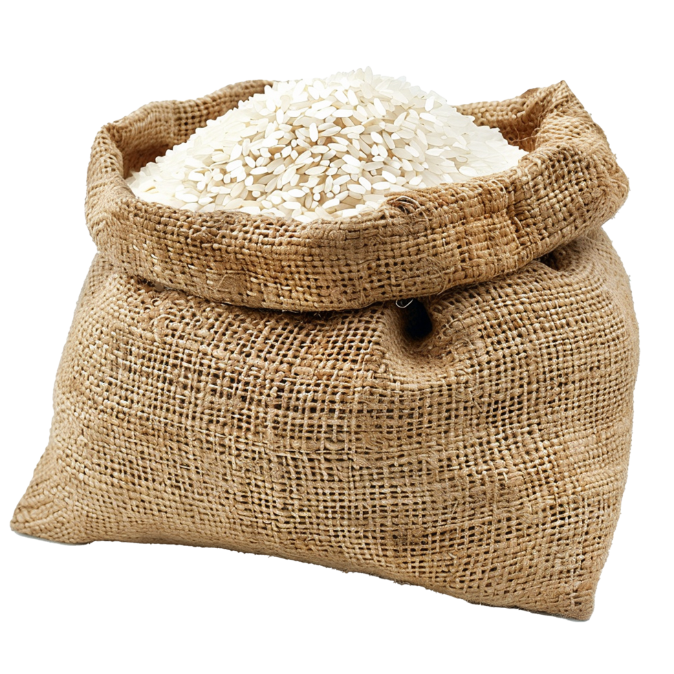 Rice in a bag isolated on transparent background png