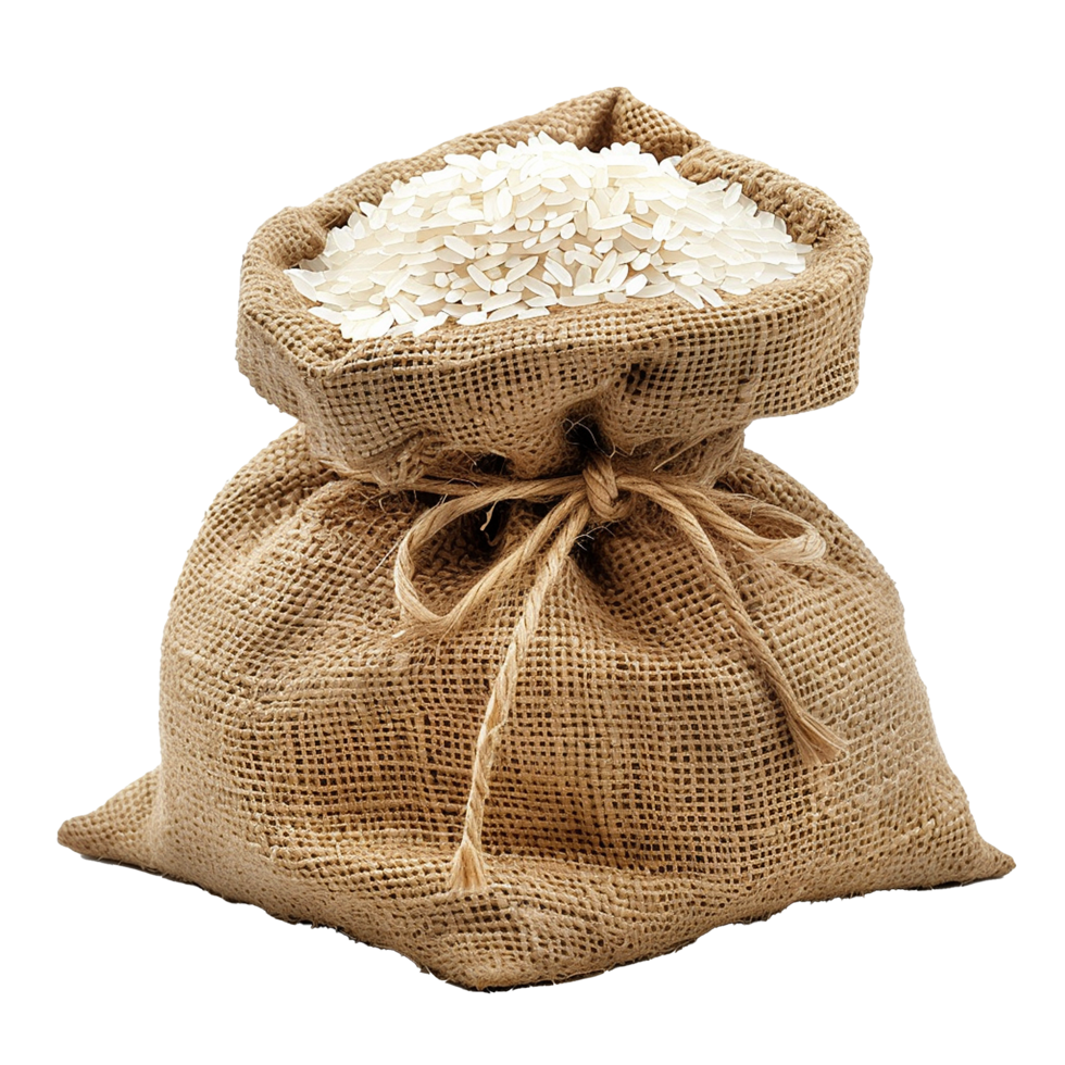 Rice in a bag isolated on transparent background png