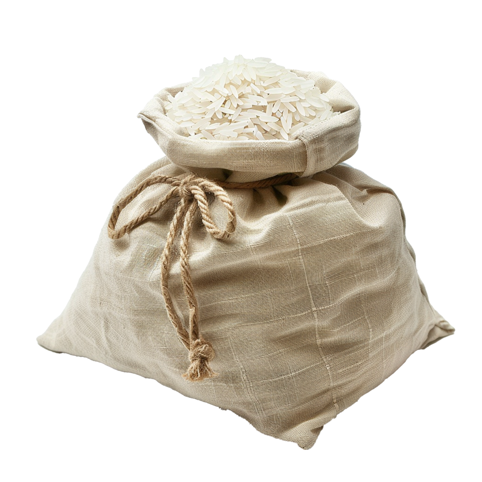 Rice in a bag isolated on transparent background png