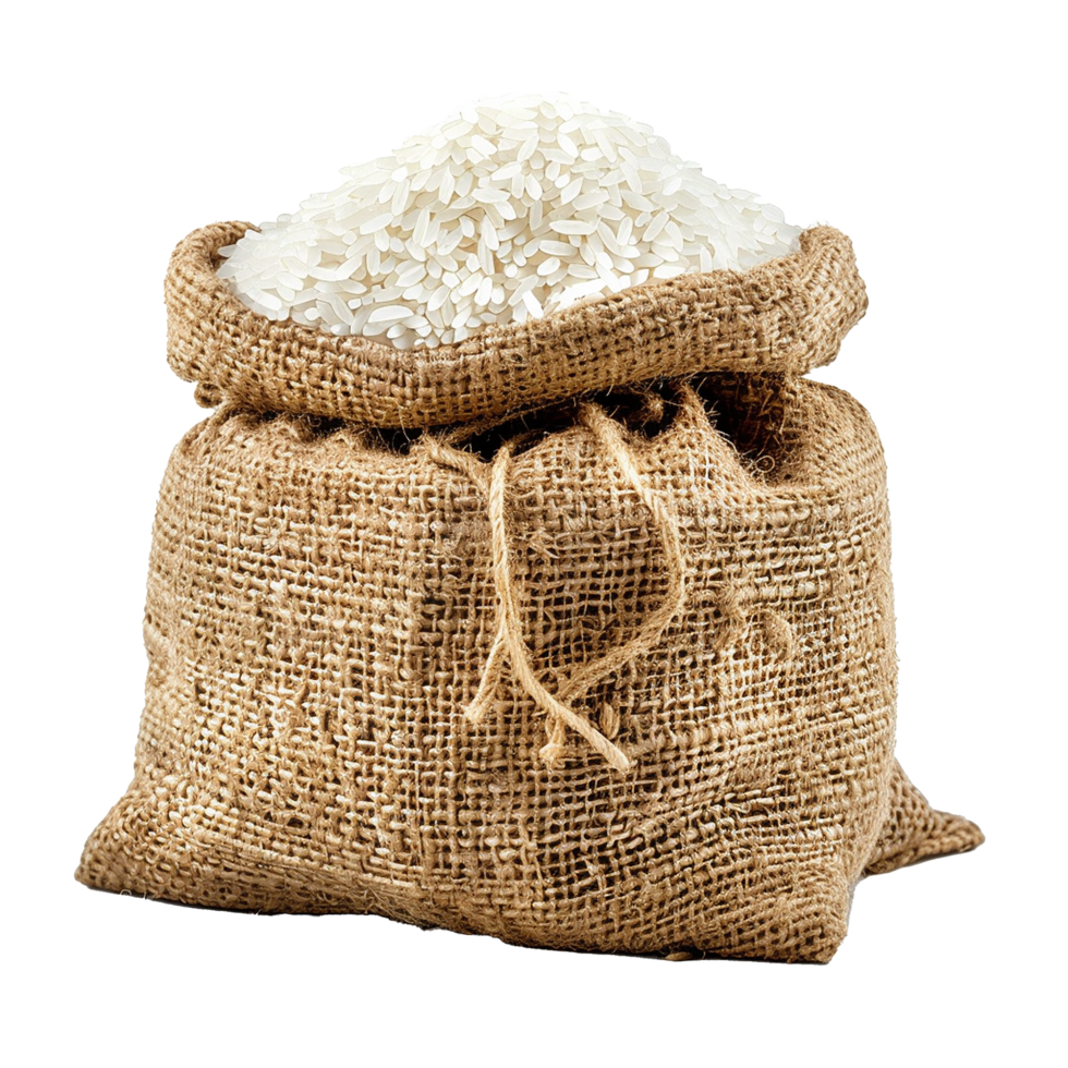 Rice in a bag isolated on transparent background png