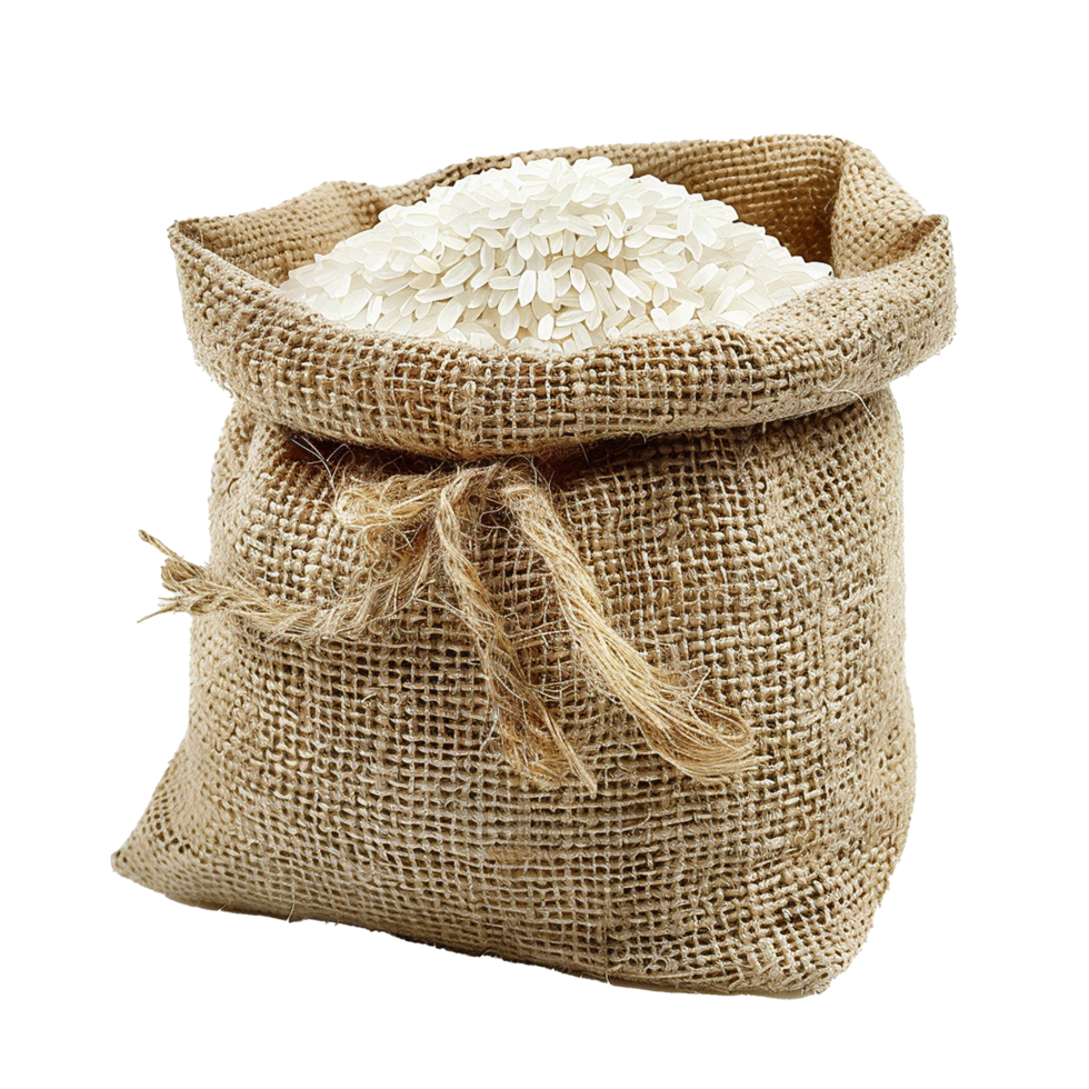 Rice in a bag isolated on transparent background png