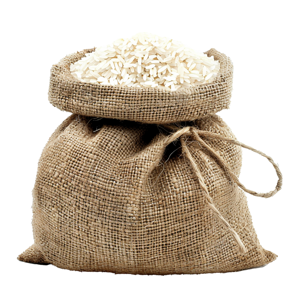 Rice in a bag isolated on transparent background png
