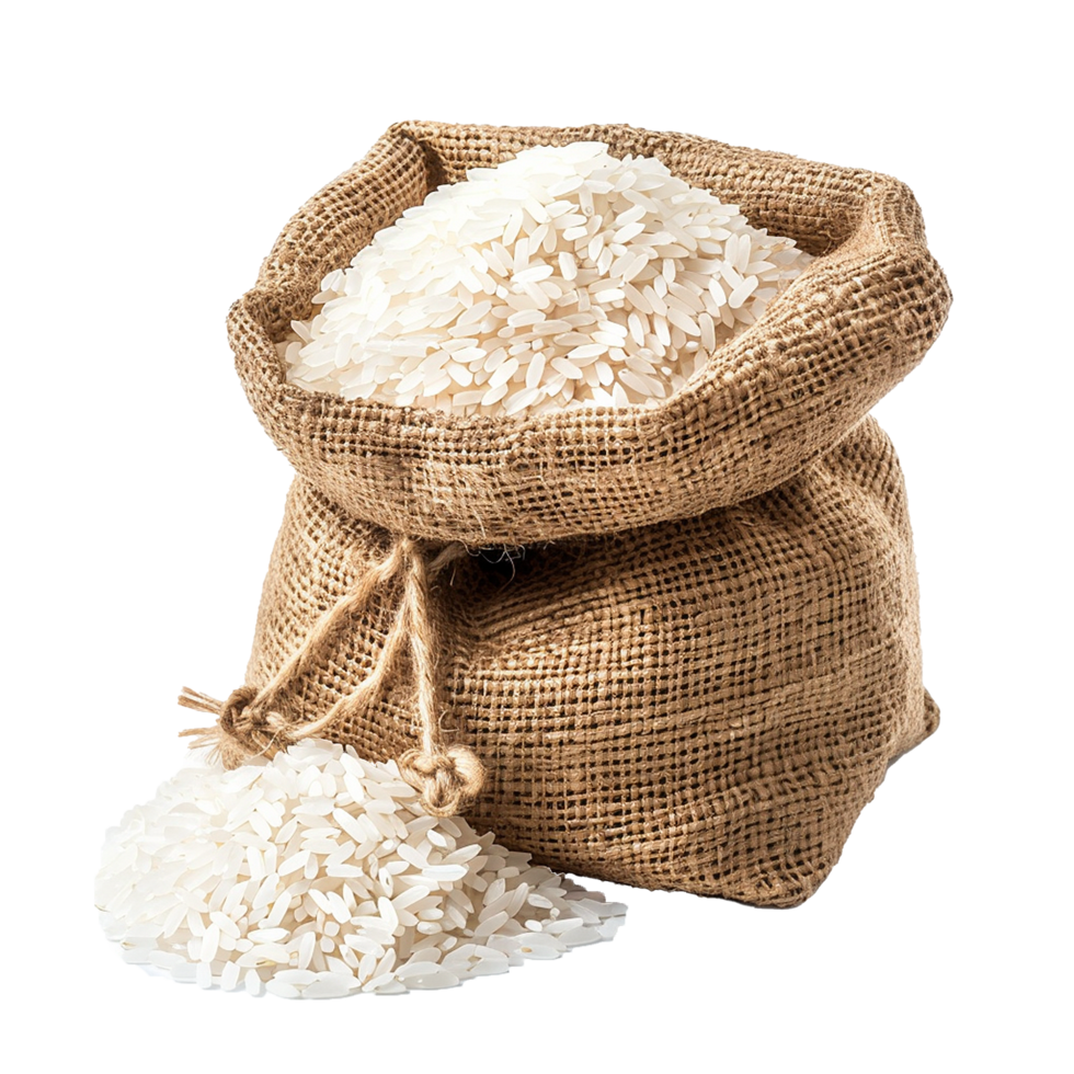Rice in a bag isolated on transparent background png