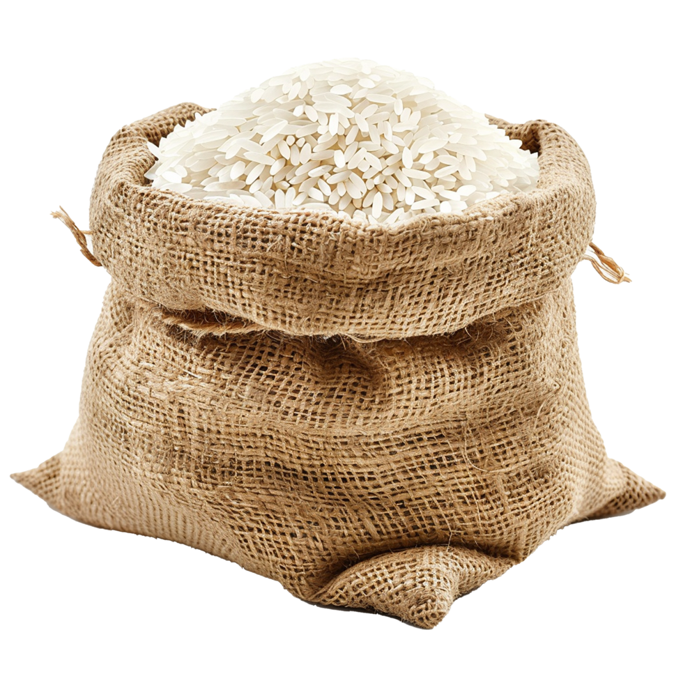 Rice in a bag isolated on transparent background png