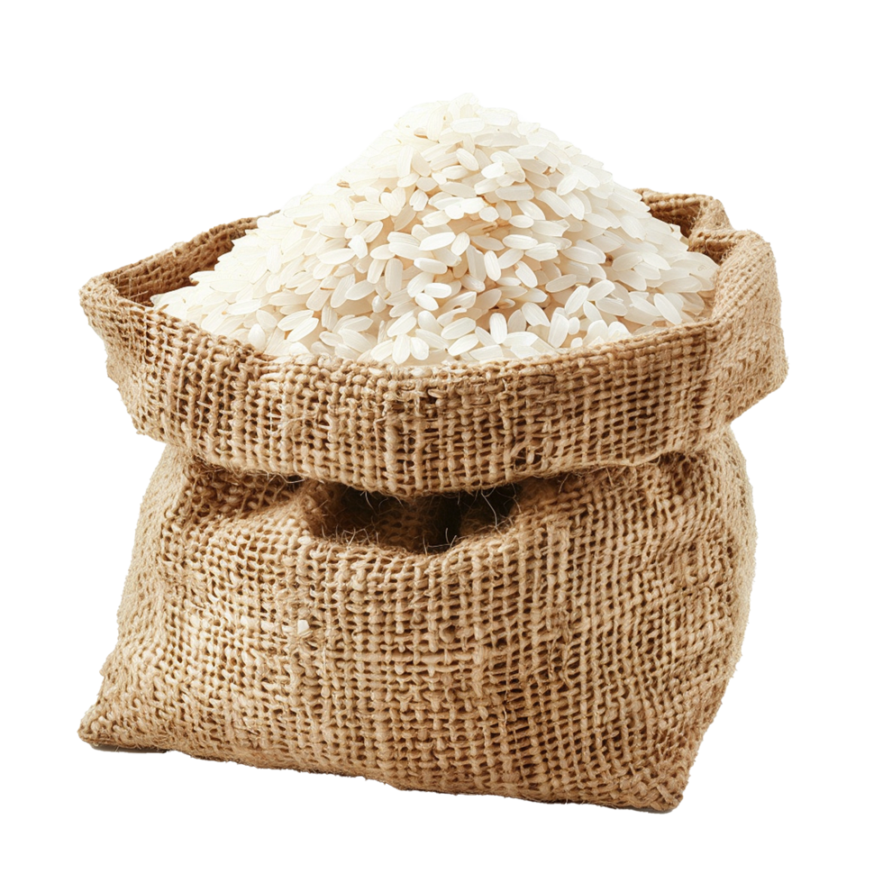 Rice in a bag isolated on transparent background png