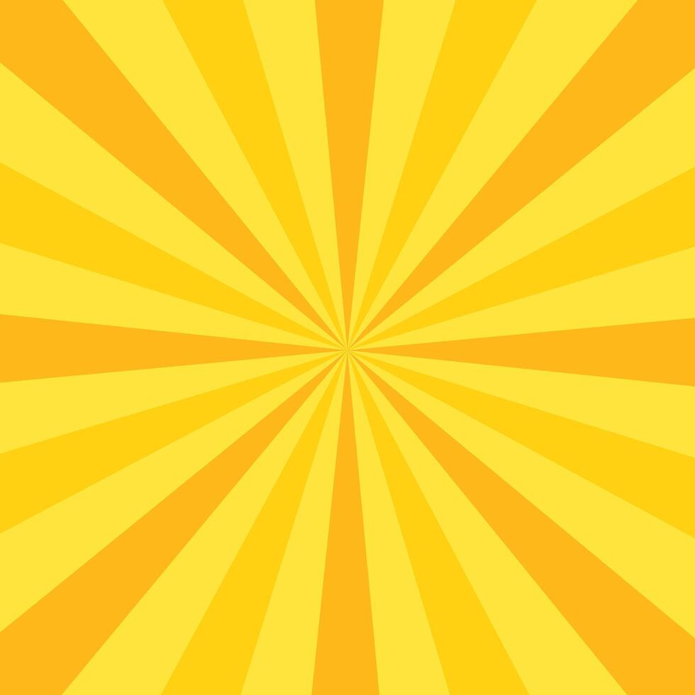Yellow sunbeam background. Sun rays, starbust wallpaper vector