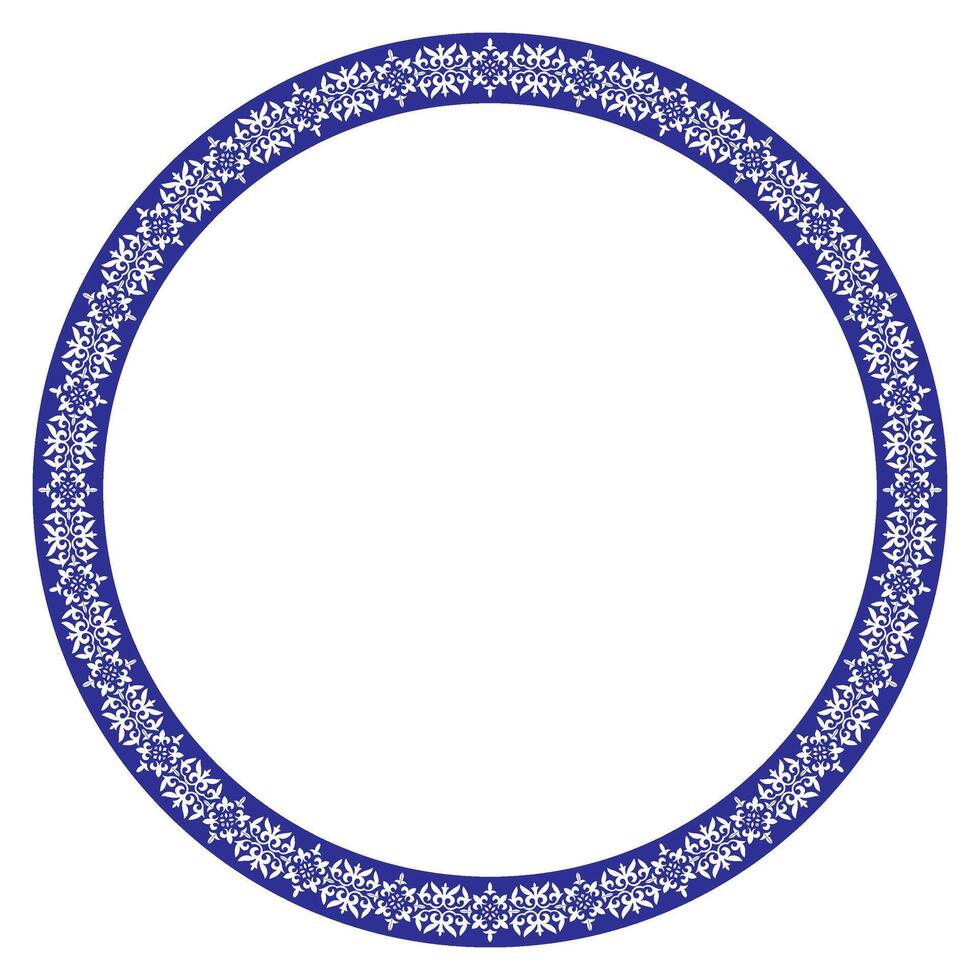 Circle Frame, Ornamental Element, Motif of Kazakh, Kyrgyz, Uzbek, National Asian vector