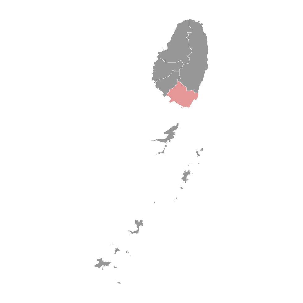 Saint George Parish map, administrative division of Saint Vincent and the Grenadines. illustration. vector