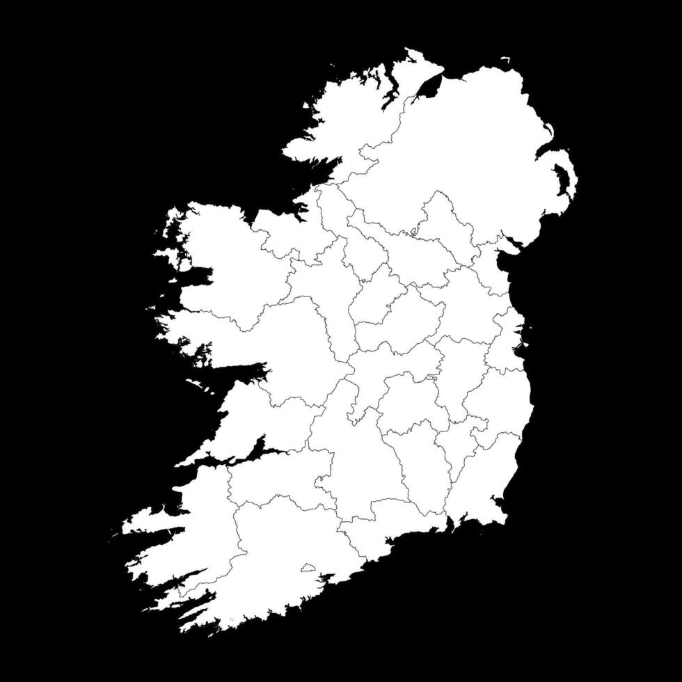 Ireland map with counties and Northern Ireland. illustration. vector