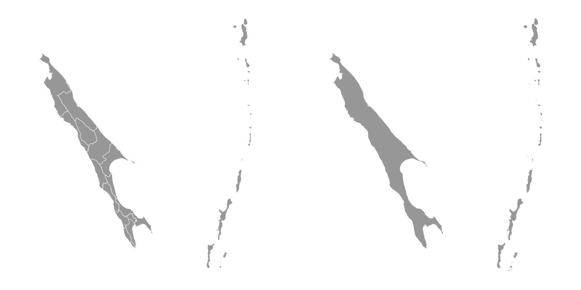 Sakhalin Oblast map, administrative division of Russia. illustration. vector