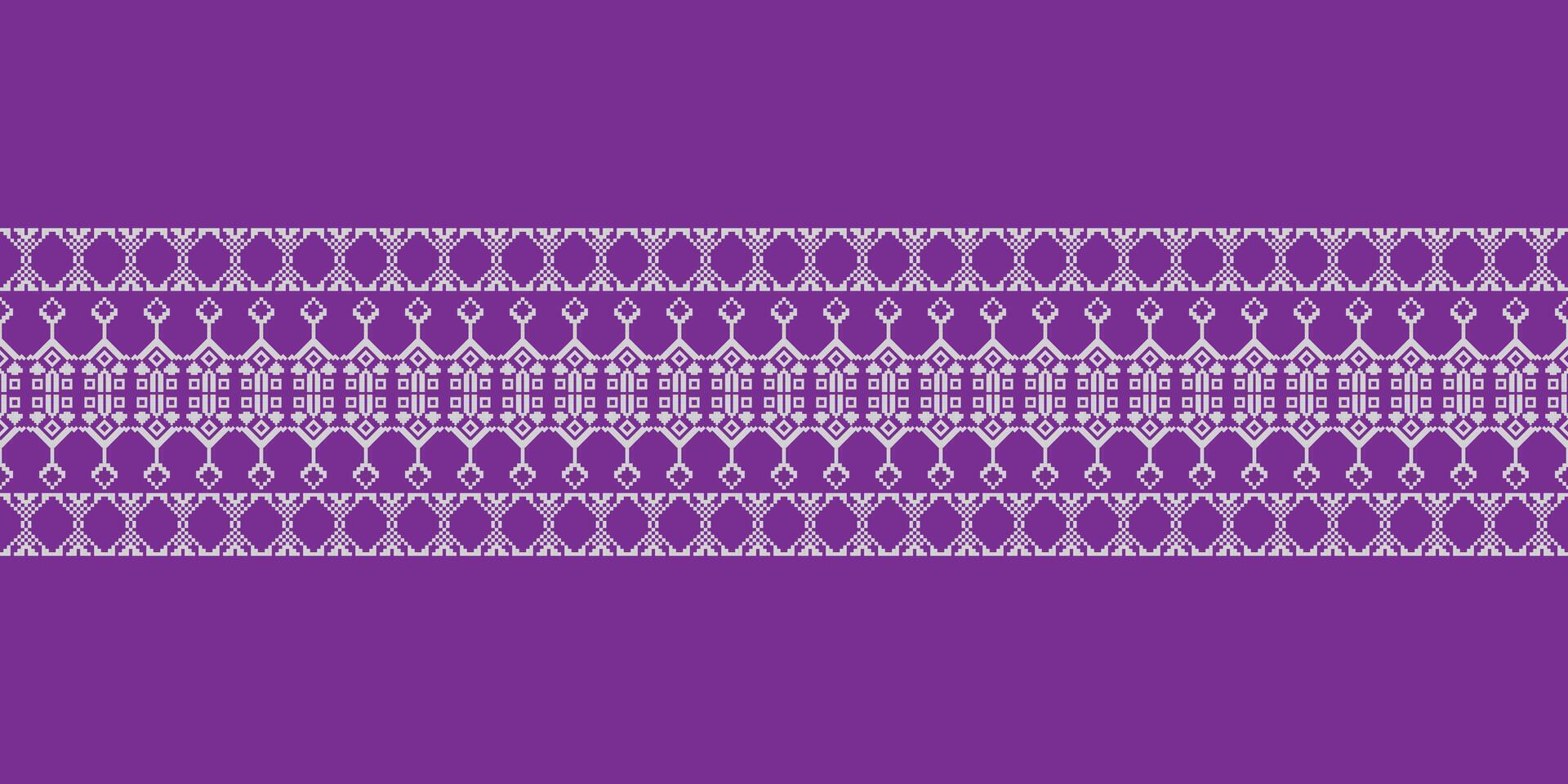 Elegant Textile Border with Floral Motif. Vintage Textile Border for Classic Designs. Seamless motif songket batik from Indonesia. Ethnic pattern traditional cloth. vector