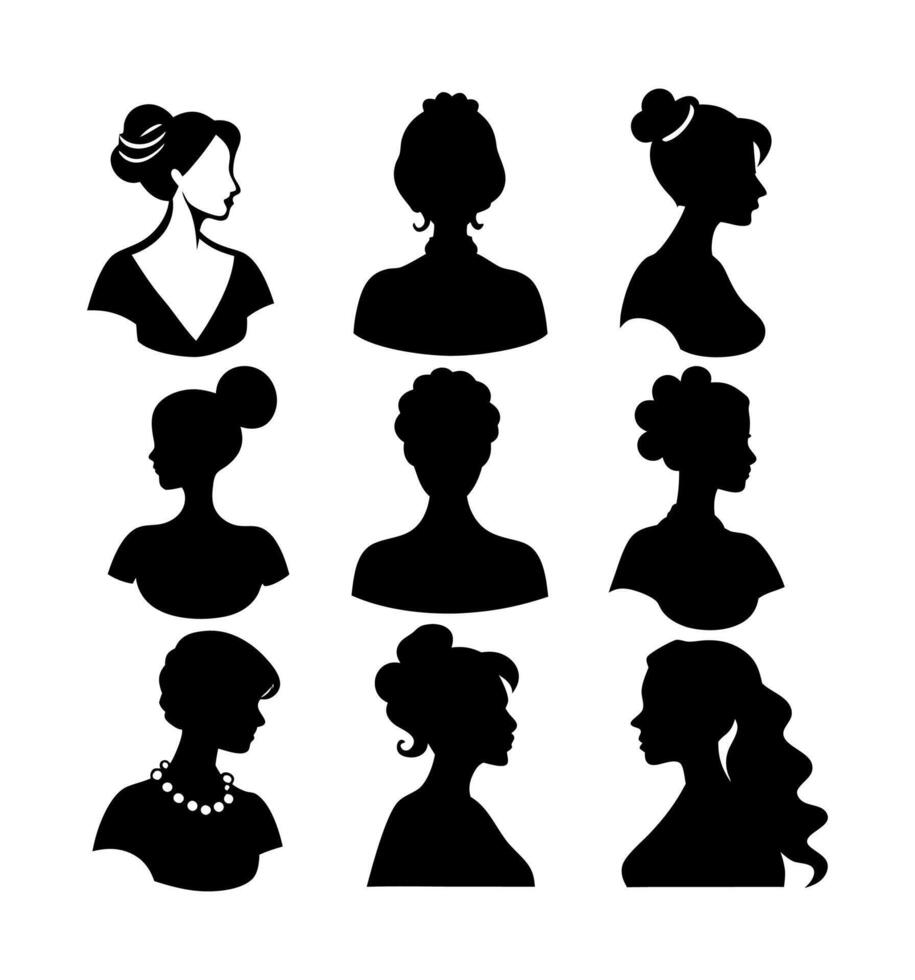 Women Cameo Portrait Silhouette vector