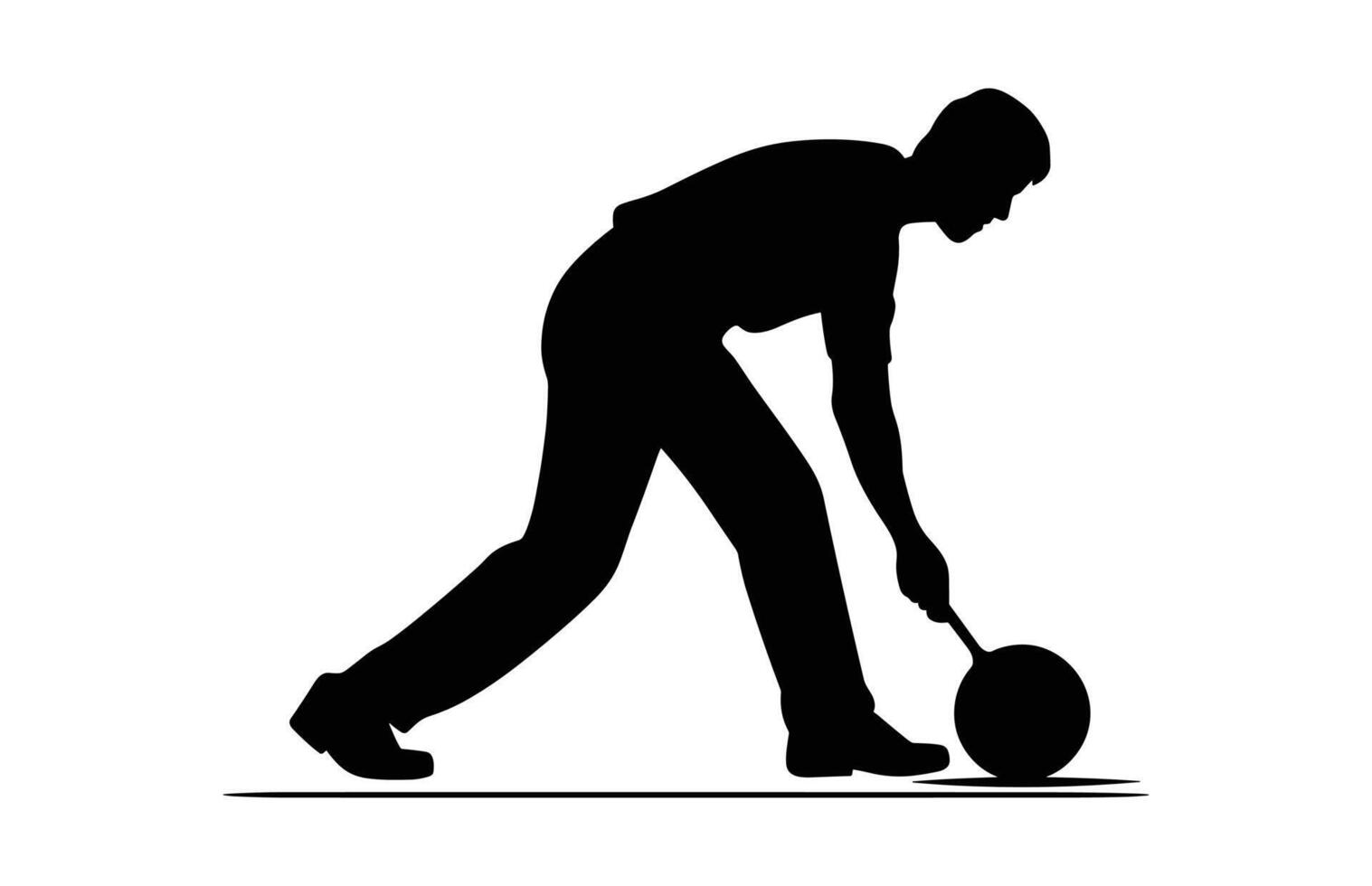 Lawn Bowls Silhouette Clipart isolated on a white background vector