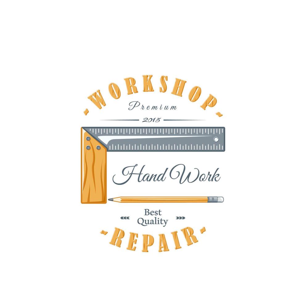 Vintage carpentry logo vector
