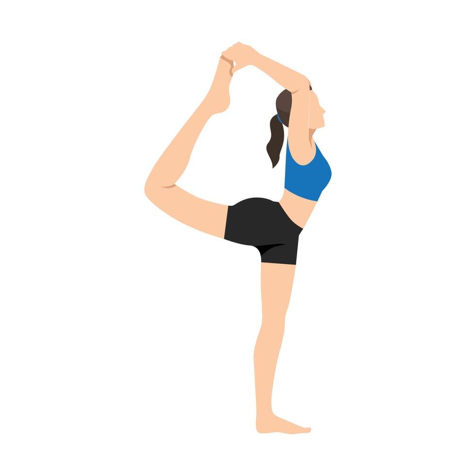 Woman doing Reverse Table Top Pose Legs In Figure Four or Ardha Purvottanasana Pada Ardha Utkatasana. vector