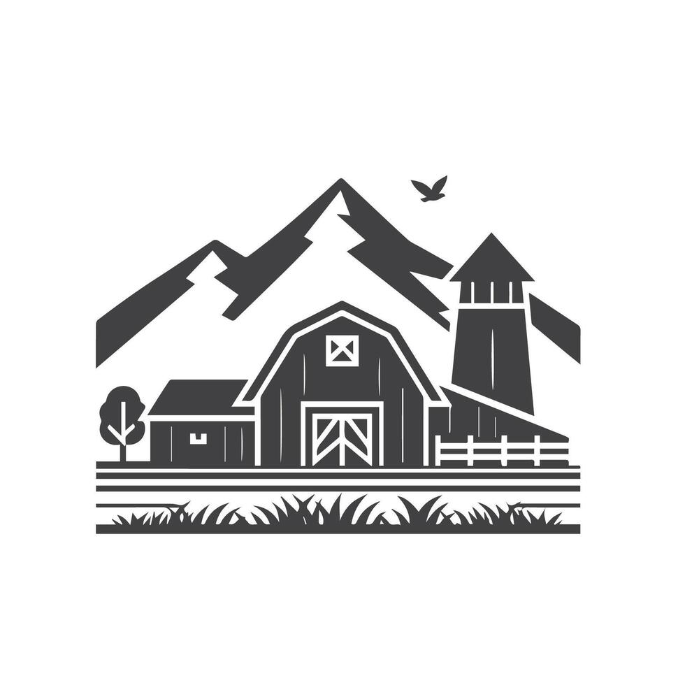 Simple Minimal Abstract Farm Logo vector