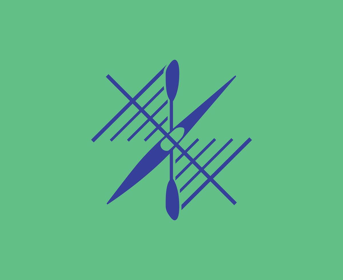 Canoe Course En Ligne Pictogram Olympics Games Paris 2024 Logo Blue Symbol Abstract Design Illustration With Green Background vector