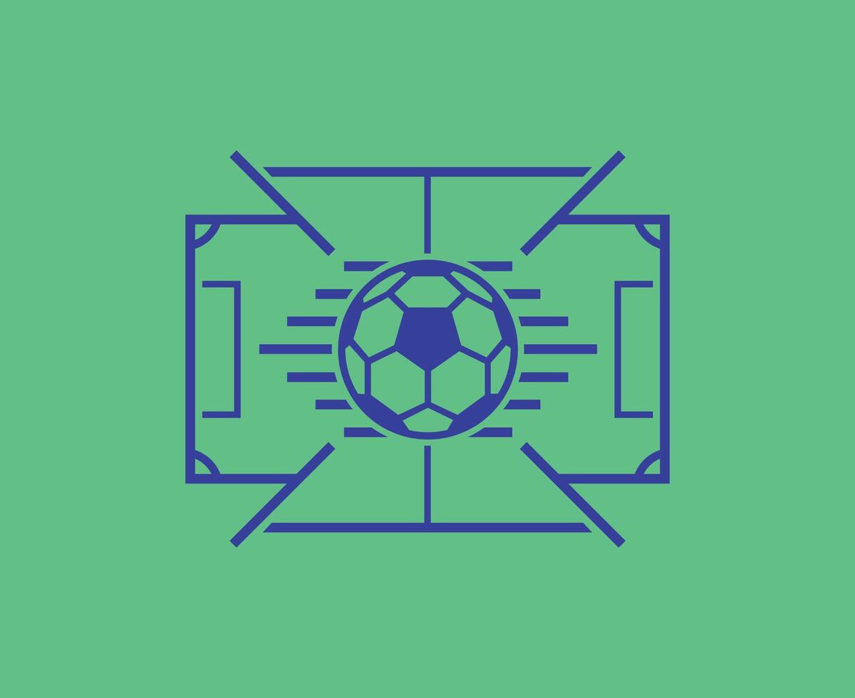 Football Pictogram Olympics Games Paris 2024 Logo Blue Symbol Abstract Design Illustration With Green Background vector