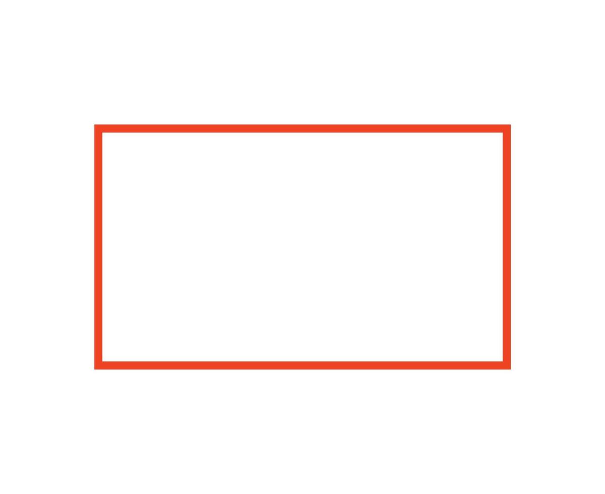 Rectangle Shape Outline Stroke Orange Symbol Illustration vector