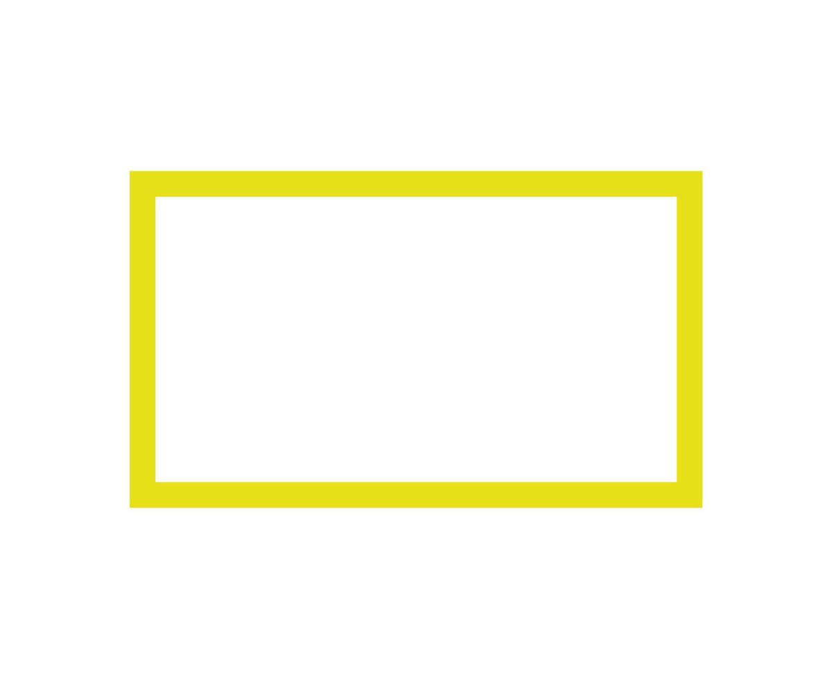 Rectangle Shape Outline Yellow Stroke Circle Symbol Illustration vector