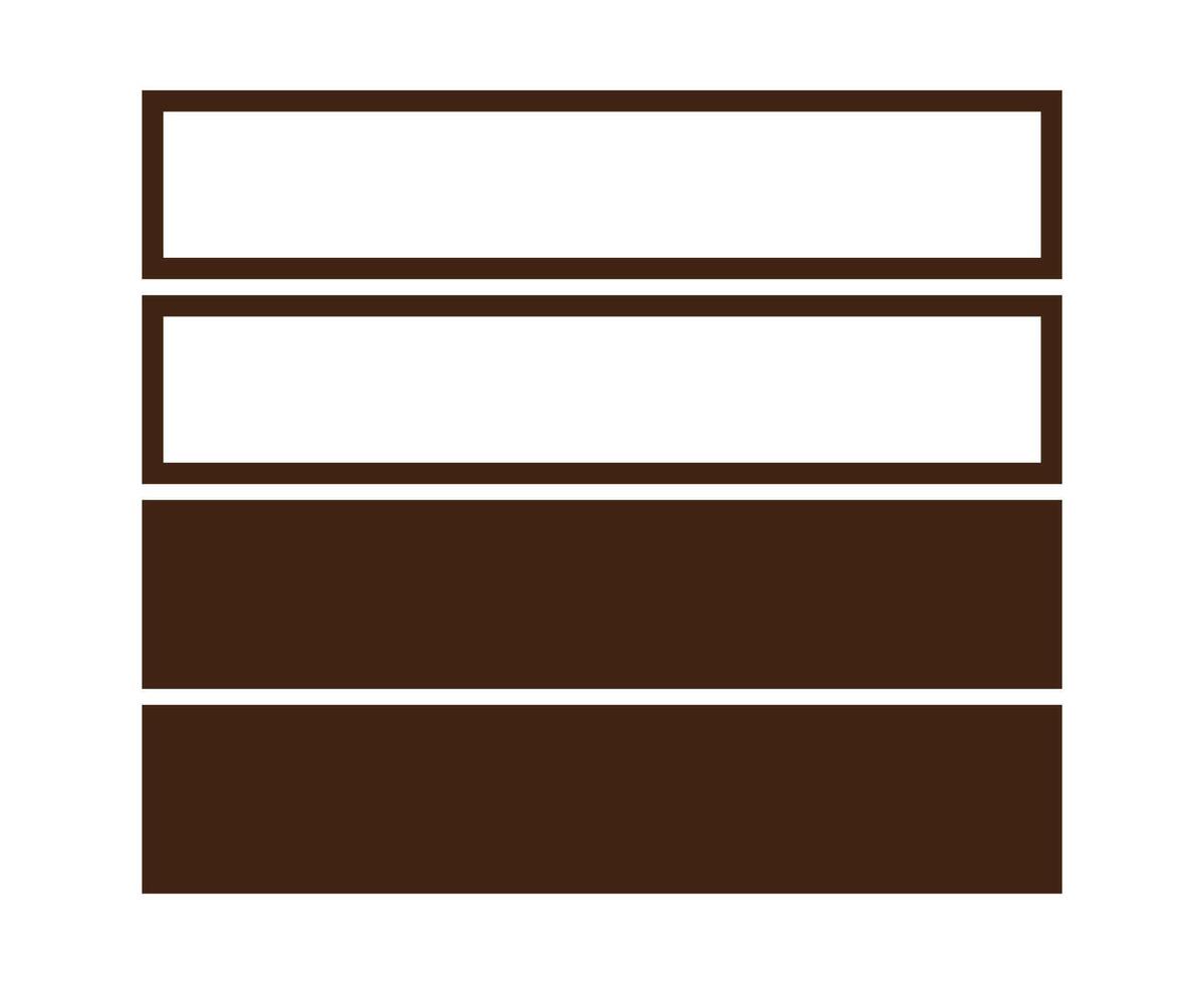 Rectangle Geometric Shape And Rectangle Outline Brown Collection Symbol Element Graphic Design Illustration vector