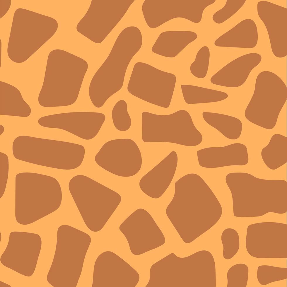 seamless pattern in the form of coloring giraffe skin, background with orange brown abstract spots vector