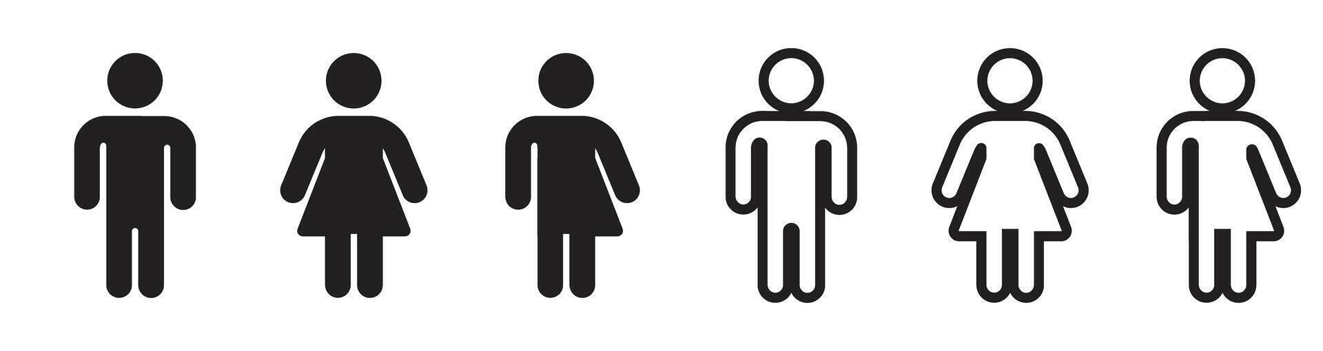 man and woman icon stickman toilet door vector