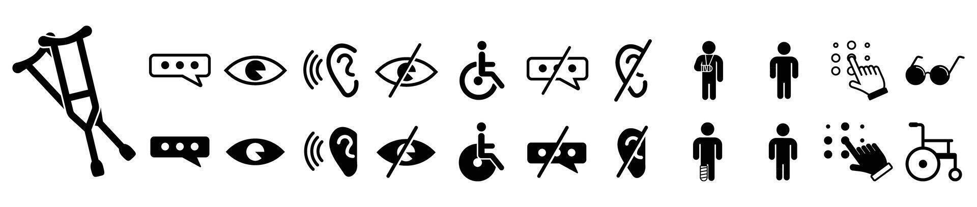 disabled people sick icon bundle pack vector