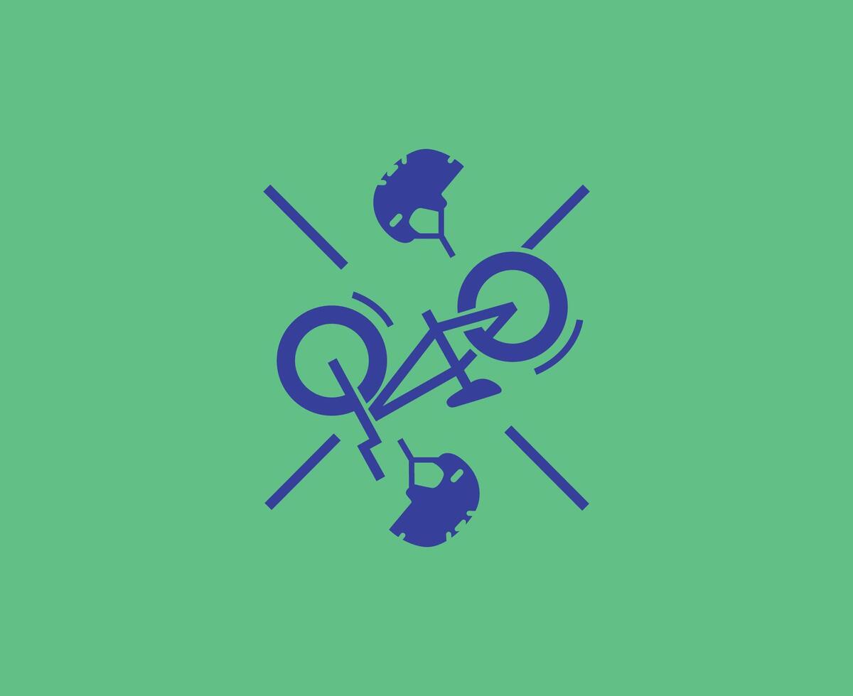 BMX Freestyle Pictogram Olympics Games Paris 2024 Logo Blue Symbol Abstract Design Illustration With Green Background vector