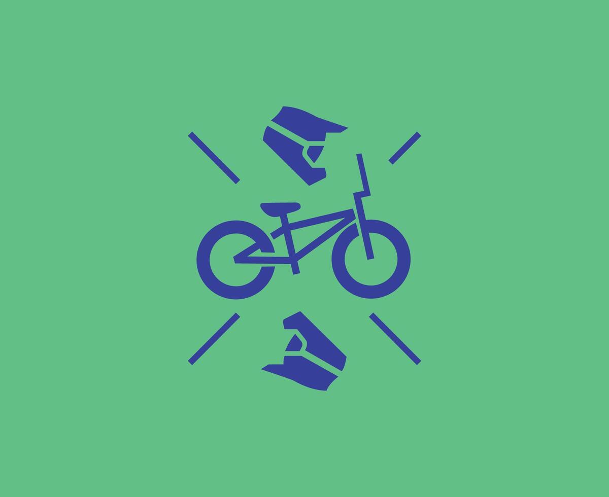 BMX Racing Pictogram Olympics Games Paris 2024 Logo Blue Symbol Abstract Design Illustration With Green Background vector