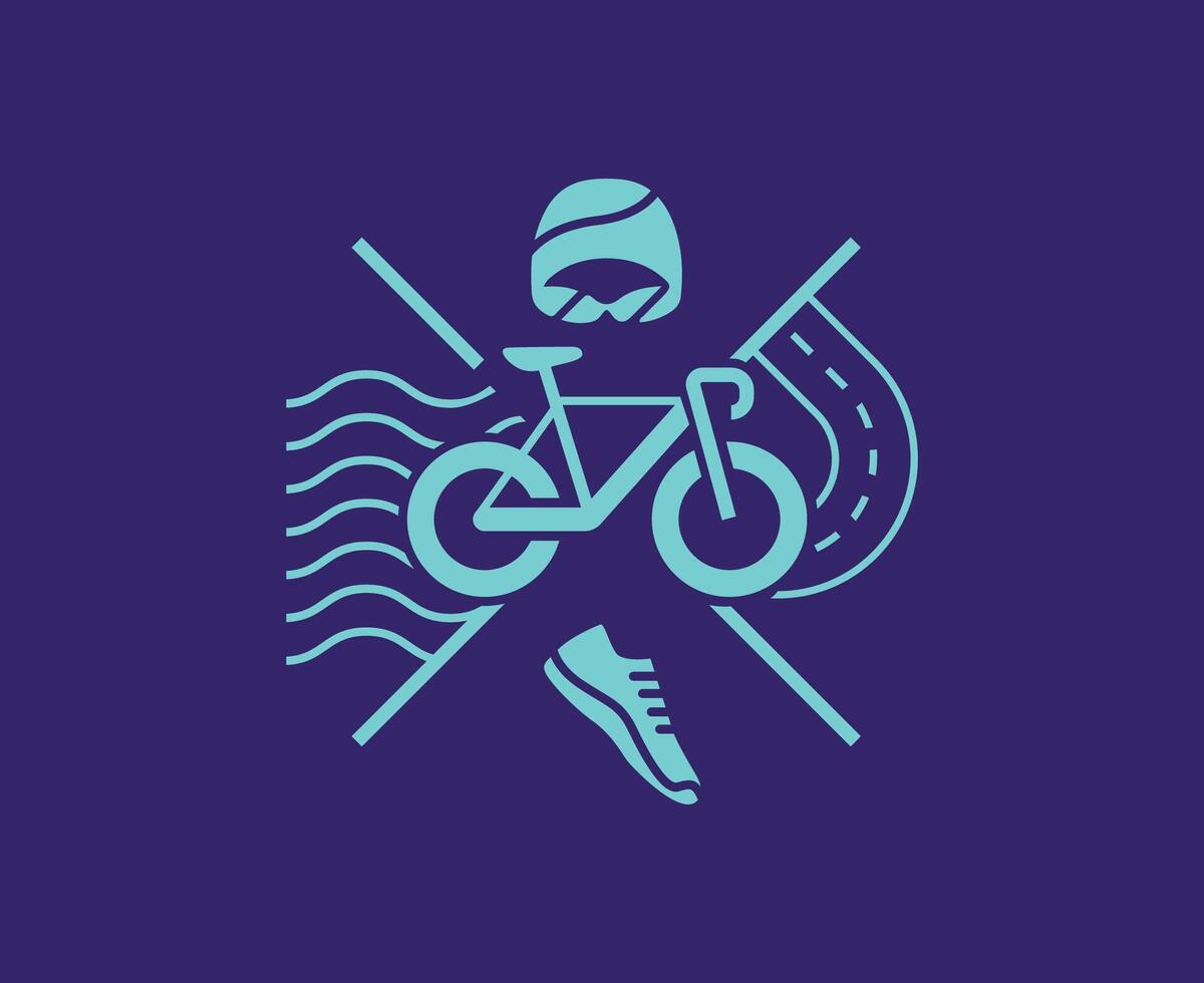 Pictogram Olympics Games Paris 2024 Logo Cyan Symbol Abstract Design Illustration With Purple Background vector