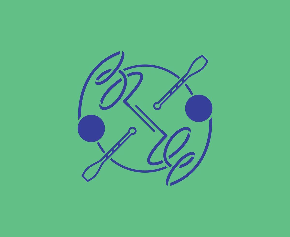 Gymnastique Rythmique Pictogram Olympics Games Paris 2024 Logo Blue Symbol Abstract Design Illustration With Green Background vector