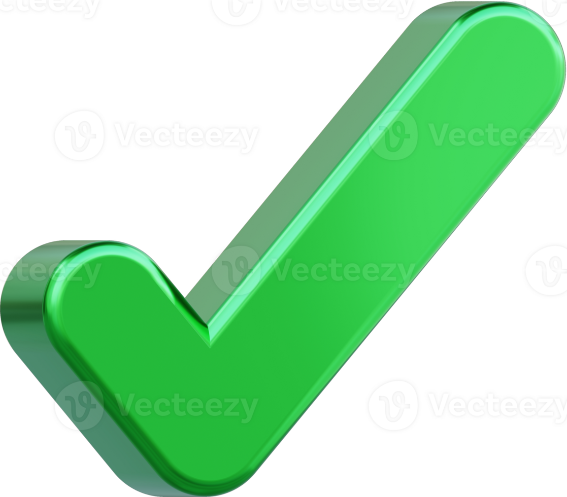 A green check mark. The check mark is a symbol of approval or satisfaction. png