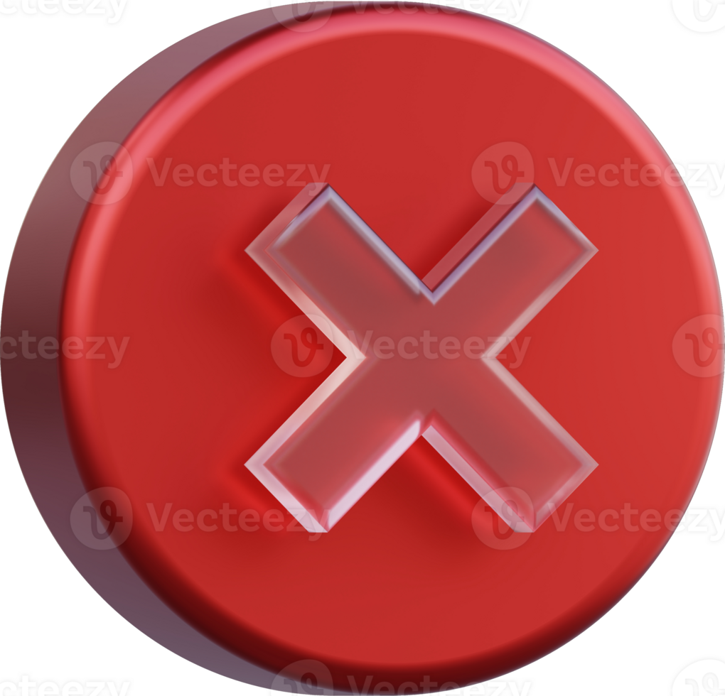 A red X. The X is a symbol of disapproval or rejection. png