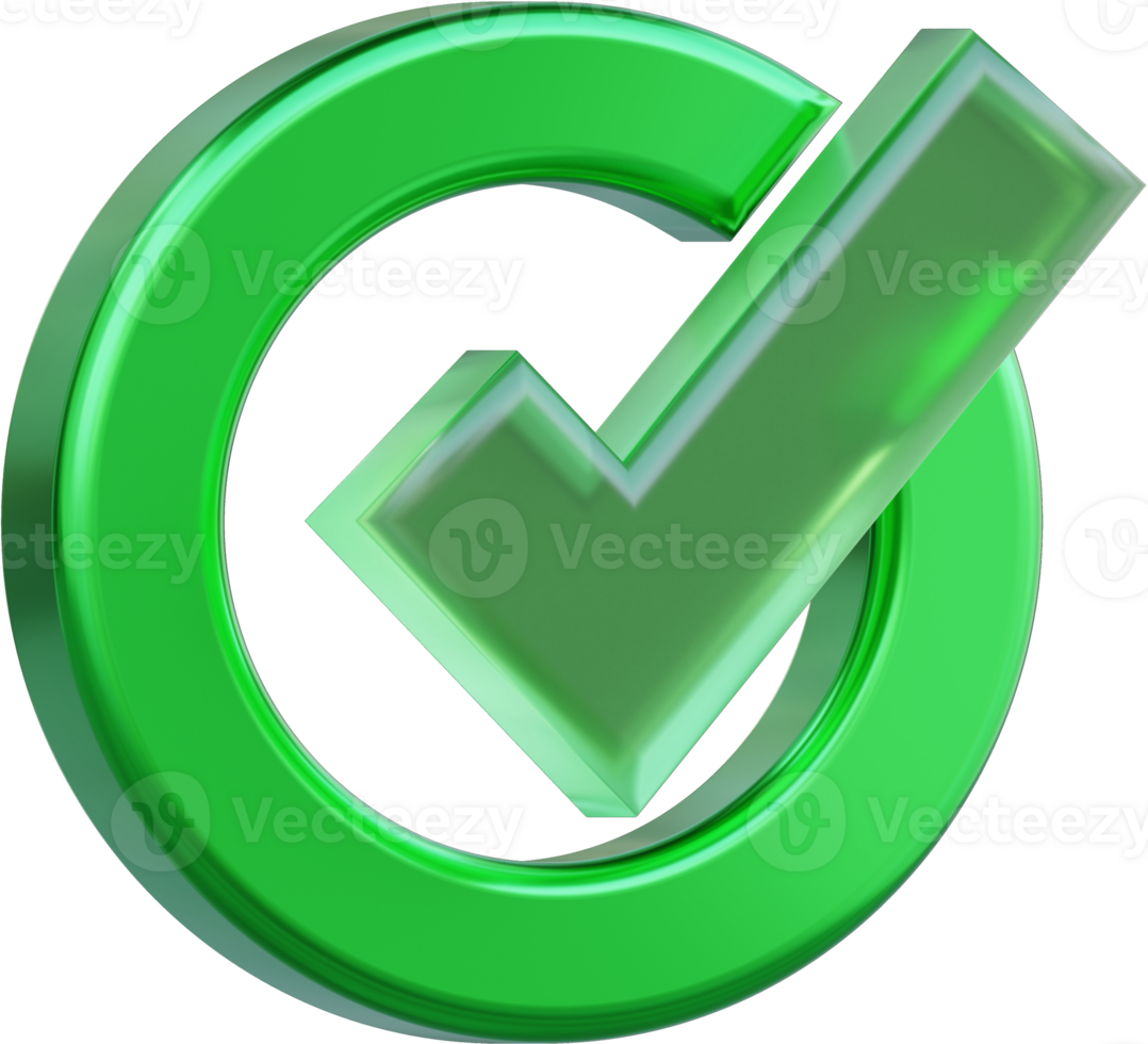 A green check mark. The check mark is a symbol of approval or satisfaction. png