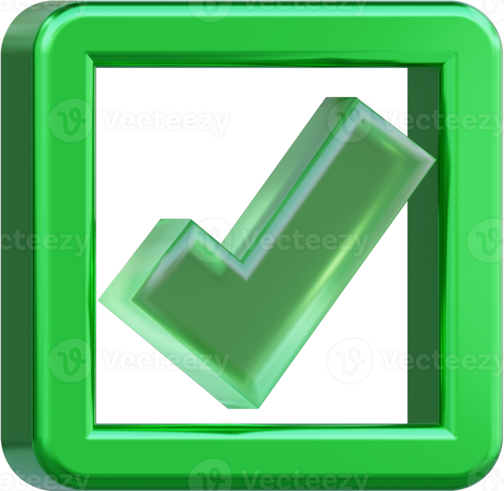 A green check mark. The check mark is a symbol of approval or satisfaction. png