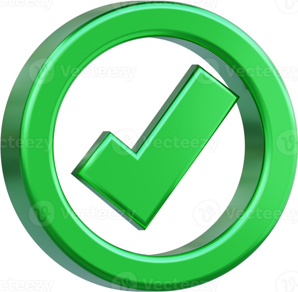 A green check mark. The check mark is a symbol of approval or satisfaction. png