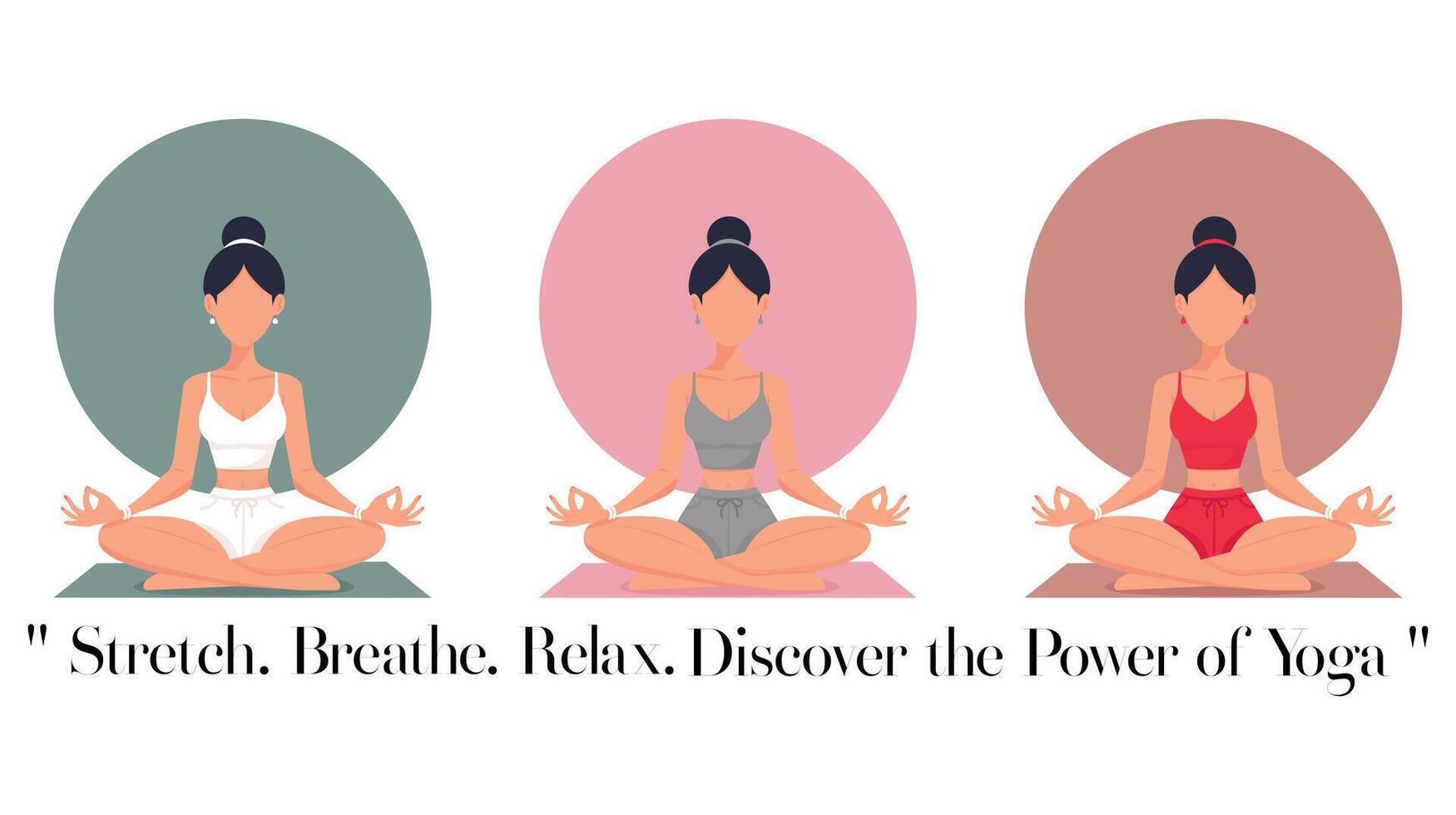 faceless girl in yoga pose vector