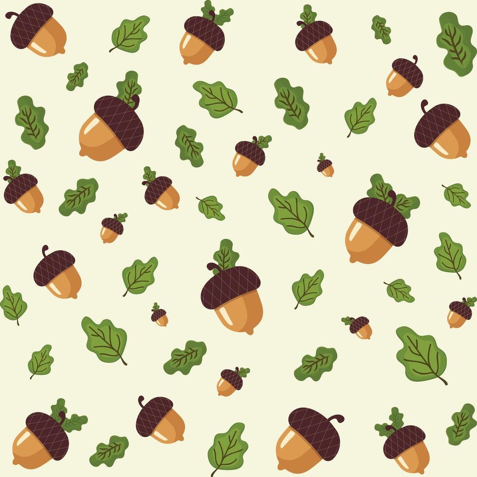 Acorns sameless minimalistic pattern.Flat design vector